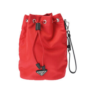 Prada Drawstring Pouch Red Nylon